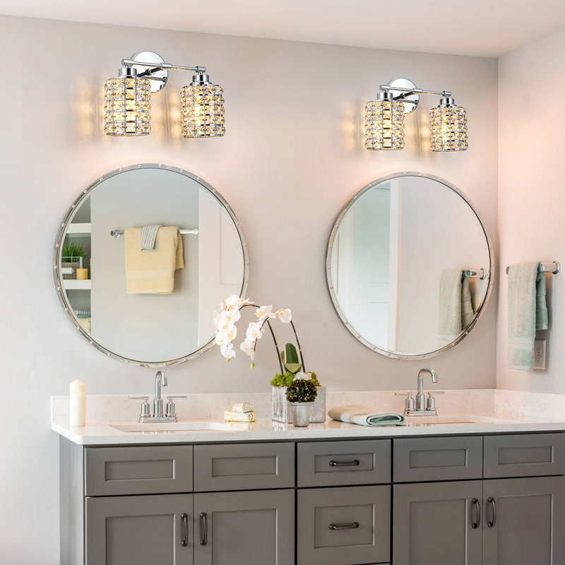 Mercer41 2-Light Chrome Vanity Light &amp; Reviews | Wayfair